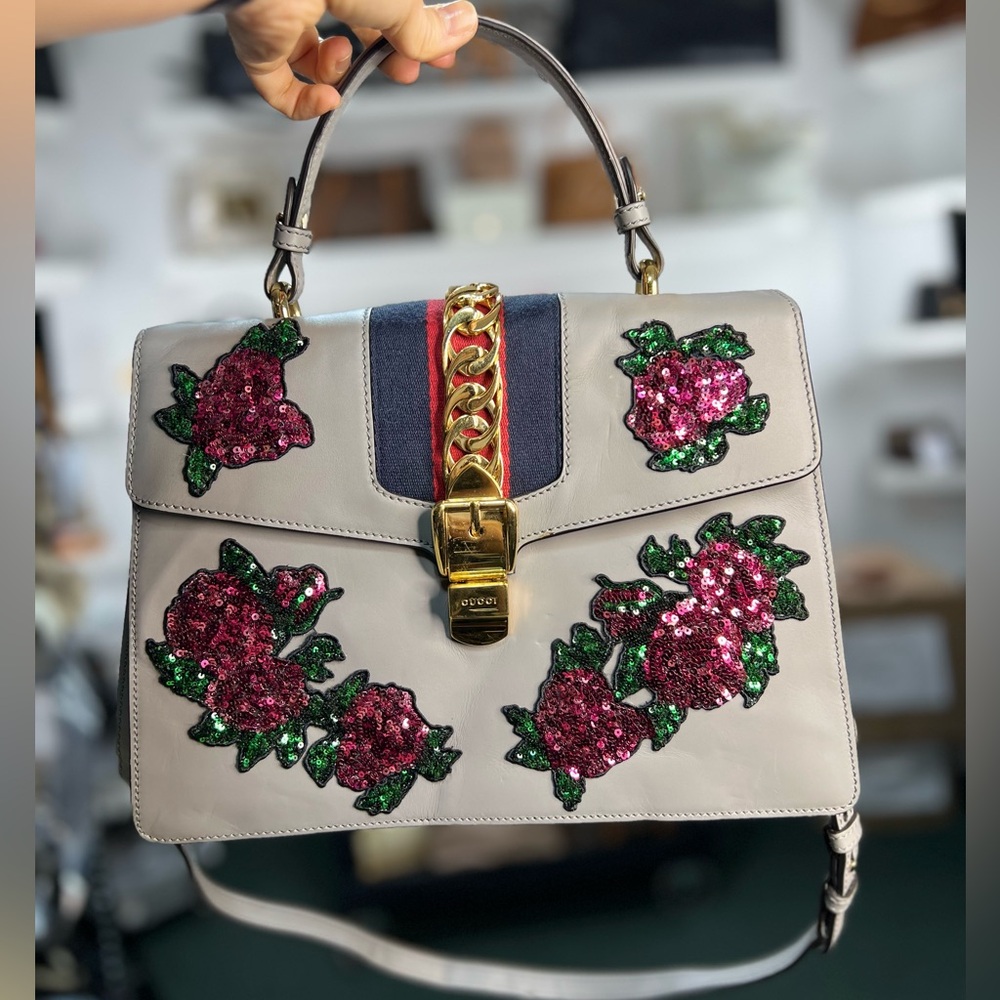 Gucci Sylvie Leather Floral Limited Flap